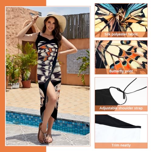 PALAY® Beach Wear Dress for Women Butterfly Print Swimming Suit Waterproof Adjustable Straps Cover Up Sarongs Bikini Set Lightweight Swimsuit Vacation Outfits 2PCS PALAY® Beach Wear Dress for Women Butterfly Print Swimming Suit Waterproof Adjustable Straps Cover Up Sarongs Bikini Set Lightweight Swimsuit Vacation Outfits 2PCS